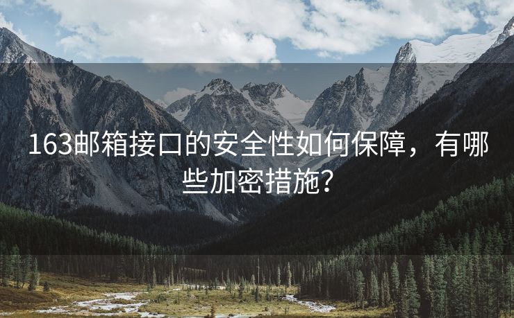 163邮箱接口的安全性如何保障，有哪些加密措施？