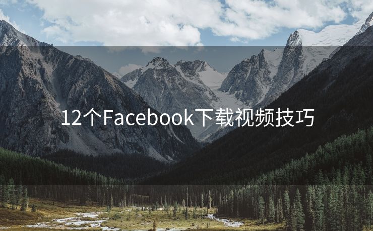 12个Facebook下载视频技巧