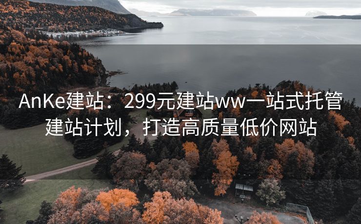 AnKe建站：299元建站ww一站式托管建站计划，打造高质量低价网站