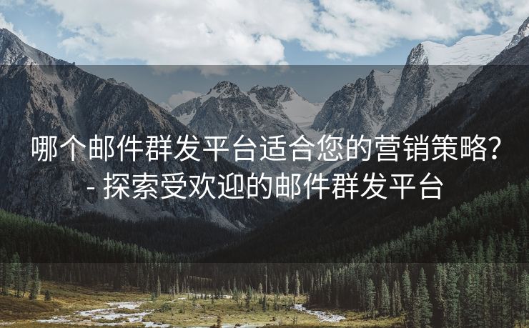 哪个邮件群发平台适合您的营销策略？- 探索受欢迎的邮件群发平台