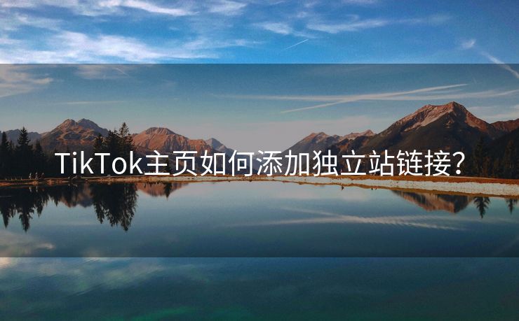 TikTok主页如何添加独立站链接？