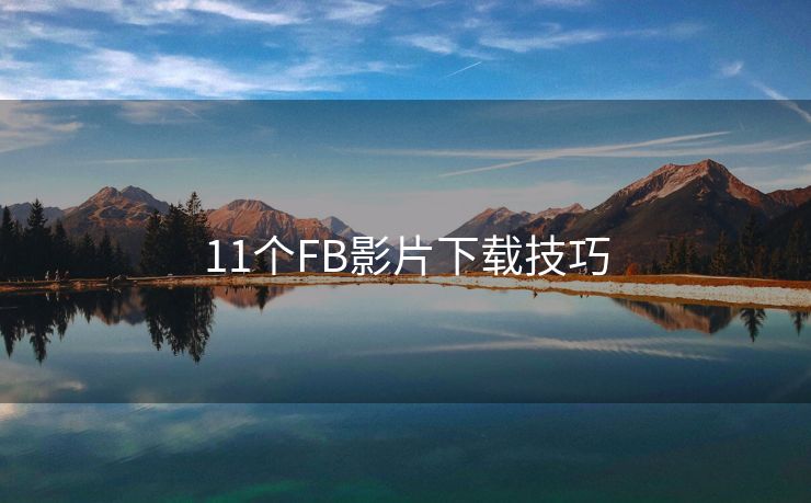 11个FB影片下载技巧