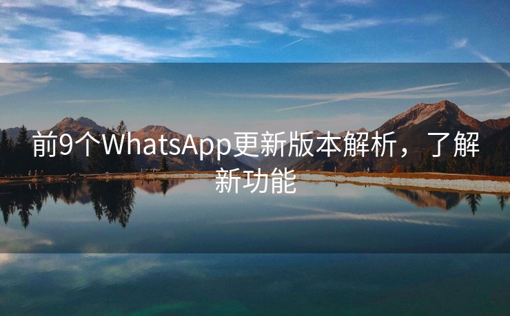 前9个WhatsApp更新版本解析，了解新功能