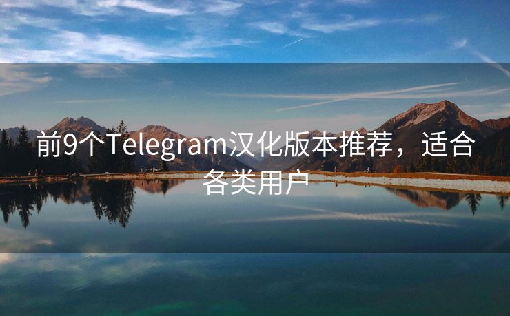 前9个Telegram汉化版本推荐，适合各类用户