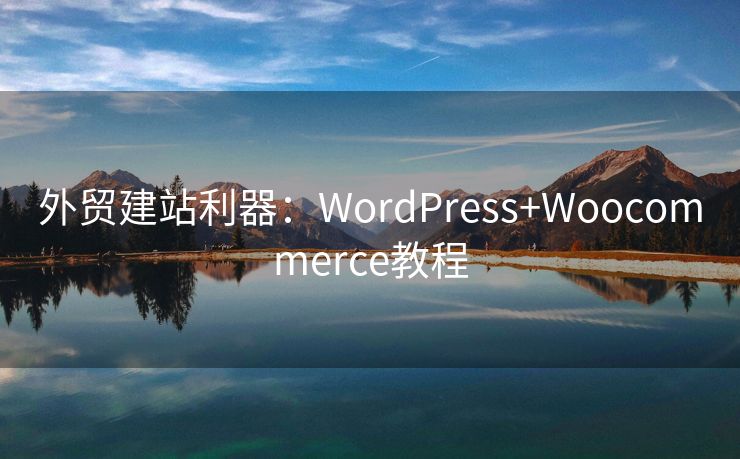 外贸建站利器：WordPress+Woocommerce教程